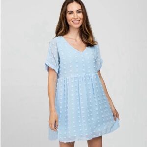 Light Blue Textured Dress Size L NWOT